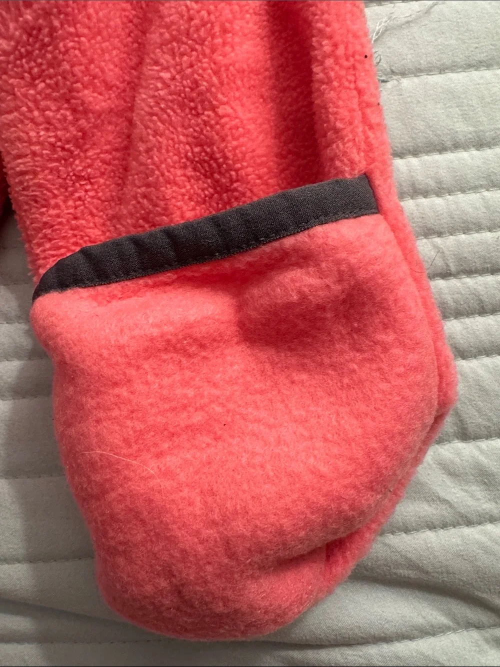 Pink Tiny Bear Fleece Bunting Onesie